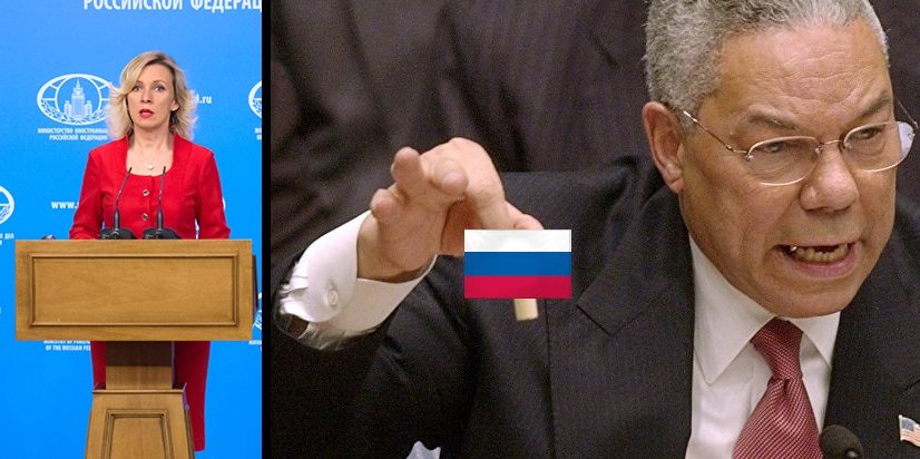 Maria Zakharova and Colin Powell