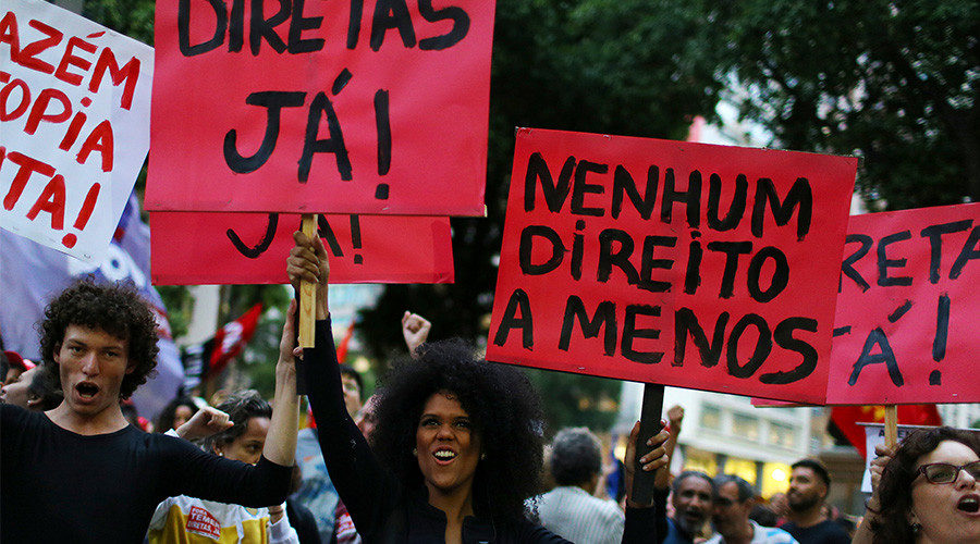 protest against Brazil's President Michel Temer
