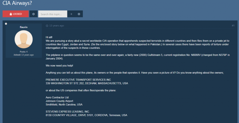 TV4's Fredrik Laurin started his investigation on Airliners.net with this post