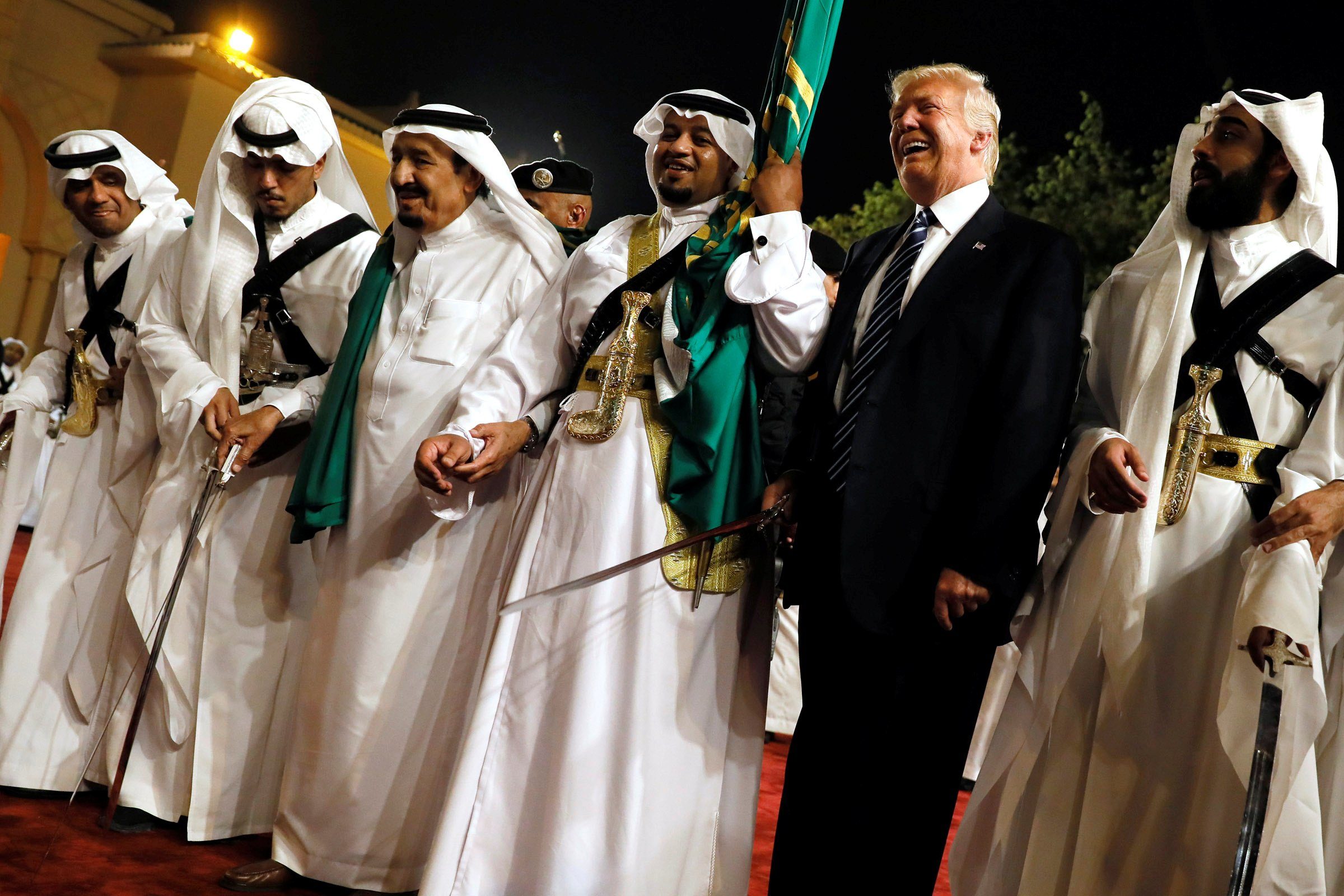 Click to enlarge Trump's saber dance