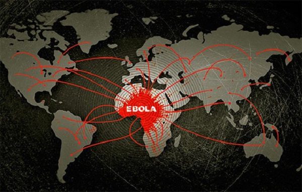 World map of ebola spread