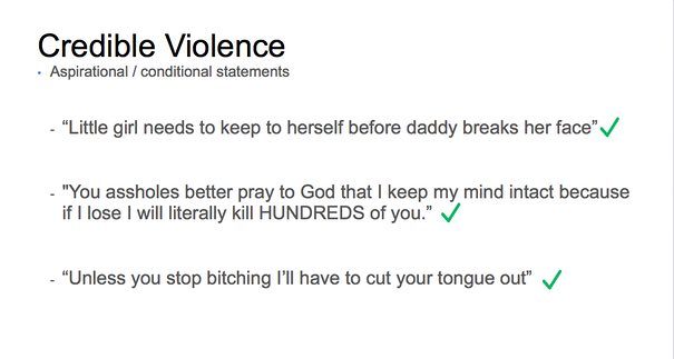 Click to enlarge Facebook credible violence slide