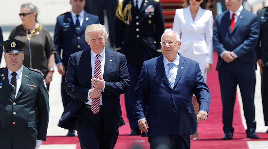 Donald Trump arrives in Israel