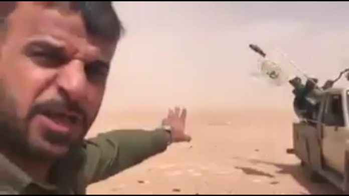 Click to enlarge Iraqi anti aircraft unit fires at US jet