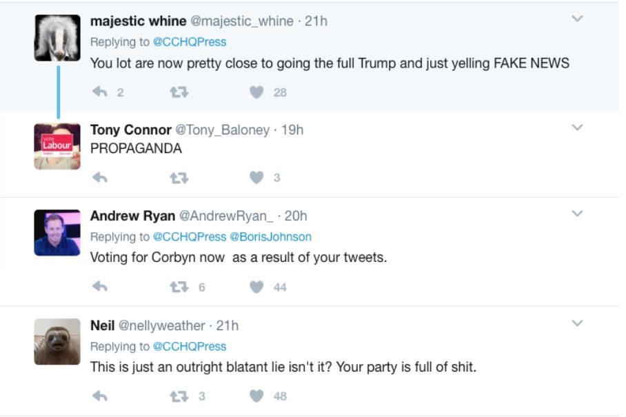 Click to enlarge tweets on corbyn