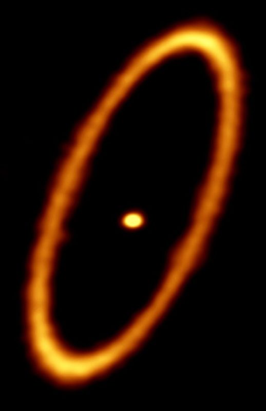 Click to enlarge ALMA image of Fomalhaut star system