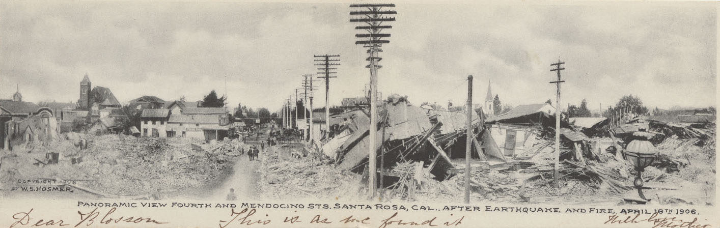 Click to enlarge city of Santa Rosa following the 1906 earthquake