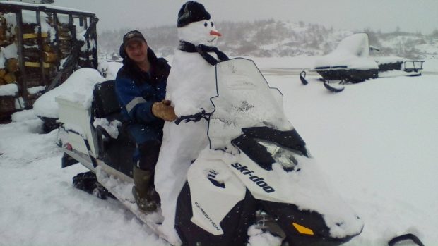 Click to enlarge the Snowman on May 2-4 weekend in Mary's Harbour, Labrador