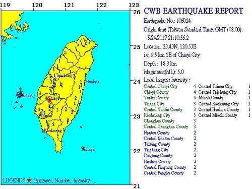 Click to enlarge taiwan earthquake map