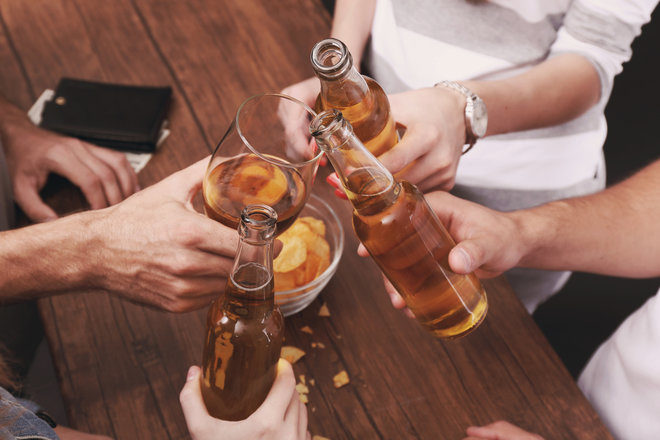 People drinking alcohol