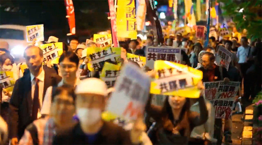 Protests Japan anti-conspiracy bill