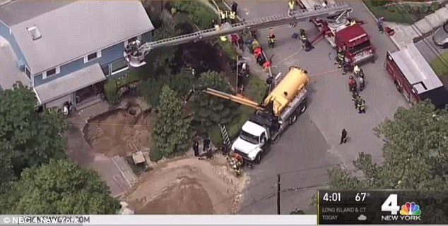 The man disappeared into the dirt and debris of the cesspool according to reports