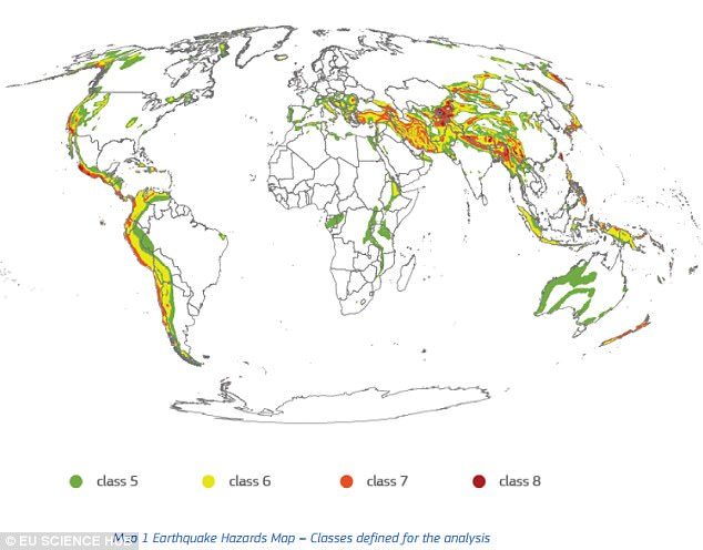 Click to enlarge earthquake hazard map