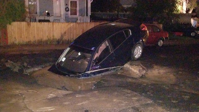 Sinkhole at 13th and Tennyson. 
