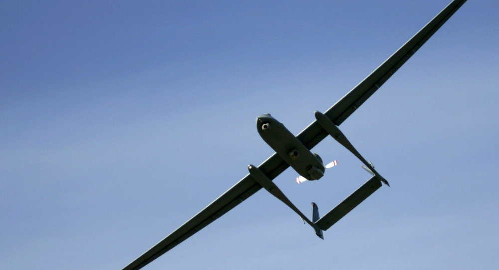 An Israeli army Heron unmanned drone aircraft