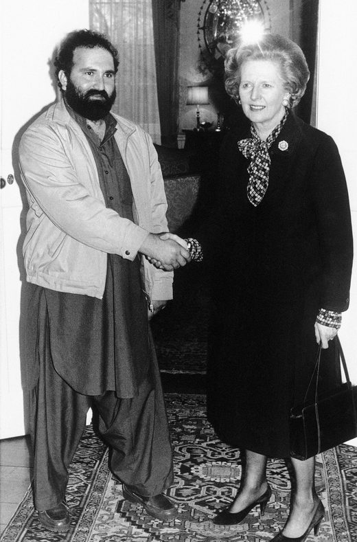 Afghan rebel leader Abdul Haq and Margaret Thatcher