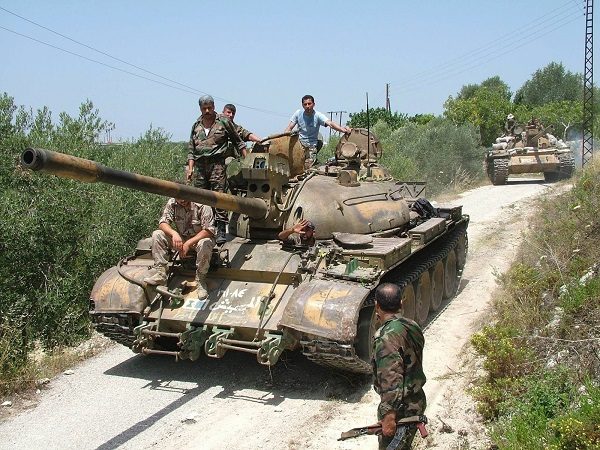 Syrian soldiers in Tank