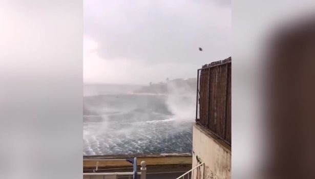 Kieran Dickson had just arrived to the seaside village of Kassiopi, Corfu, when he saw the powerful whirlpool several metres in diameter, pictured