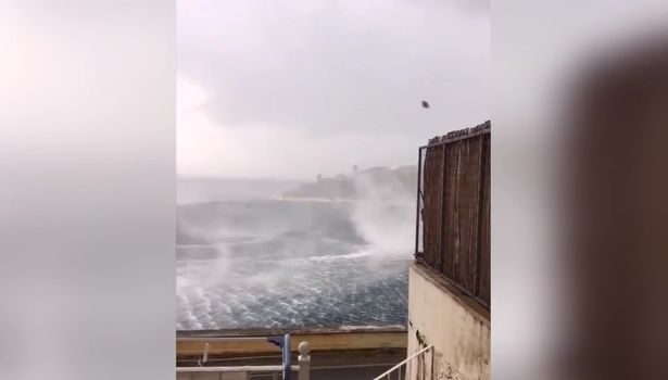Click to enlarge Kieran Dickson had just arrived to the seaside village of Kassiopi, Corfu, when he saw the powerful whirlpool several metres in diameter, pictured