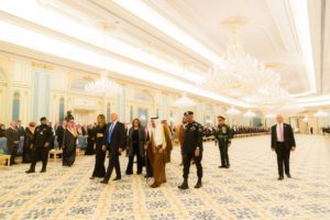  Donald Trump and First Lady Melania Trump are escorted by King Salman bin Abdulaziz Al Saud of Saudi Arabia