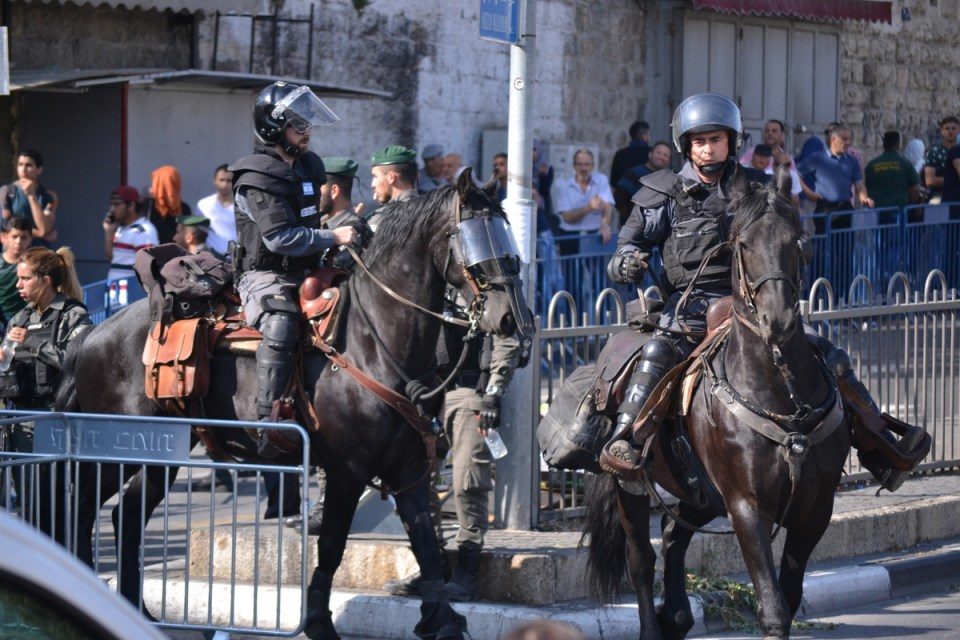 Jewish police on horses