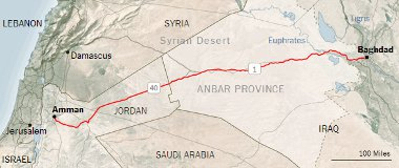 Jordan Iraq Amman map