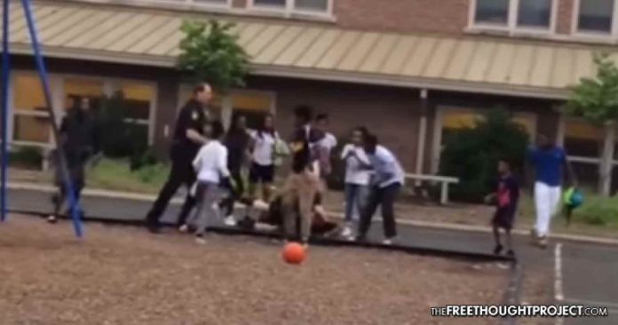 cop assaults playground kids