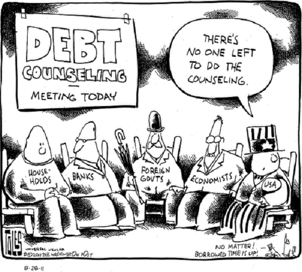 Debt political cartoon