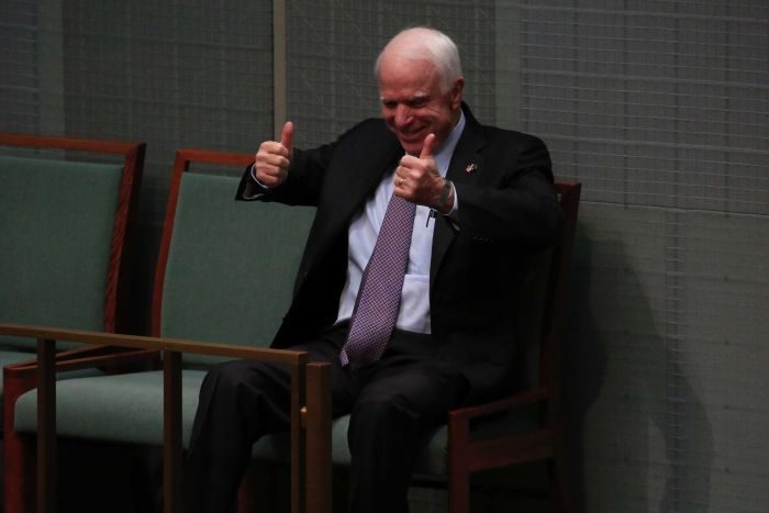 Click to enlarge The former presidential candidate visited Parliament during Question Time on Monday