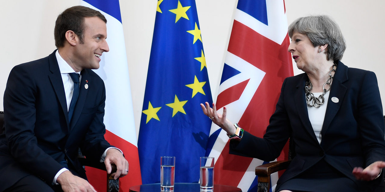 theresa May Emmanuel Macron