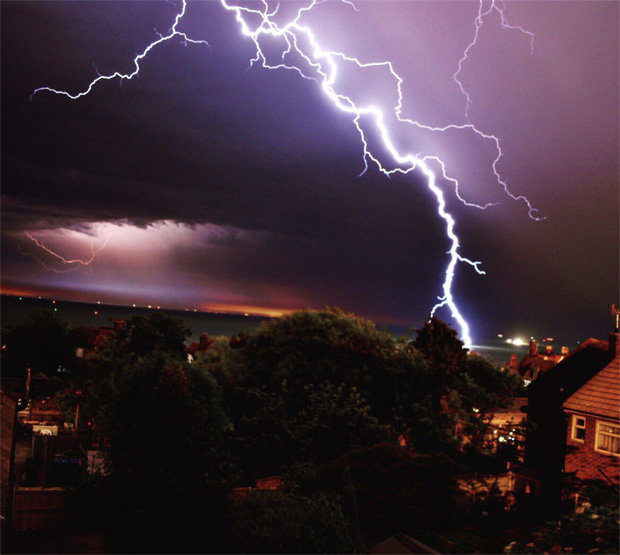 Click to enlarge POWERFUL: Dangerous lightning storms have caused unease across the UK