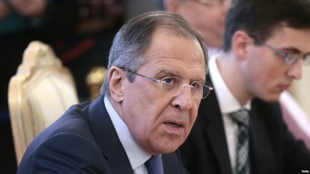 Click to enlarge Russian Foreign Minister Sergei Lavrov (left) met with his Egyptian counterpart, Sameh Shoukry