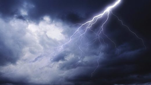 Lightning in a thunderstorm