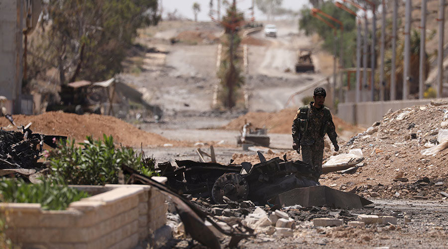 A Syrian Democratic Forces (SDF) fighter