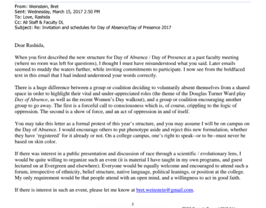 Bret Weinstein email 