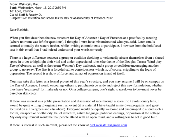 Bret Weinstein email 