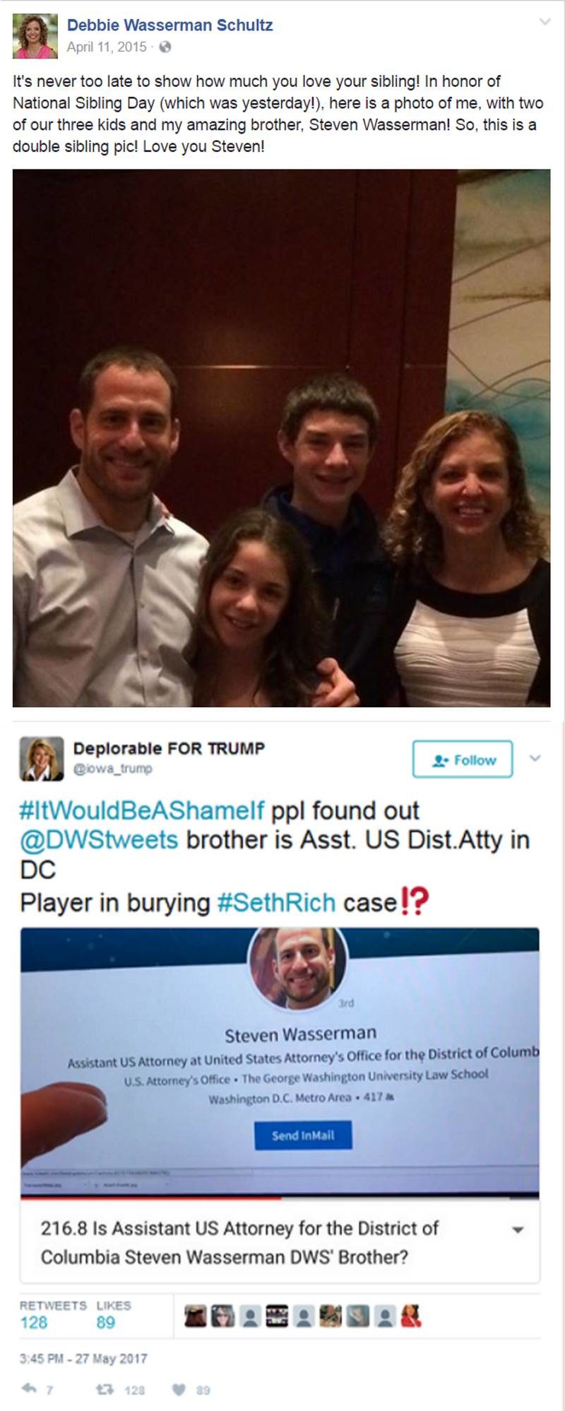 wasserman brother tweet seth rich