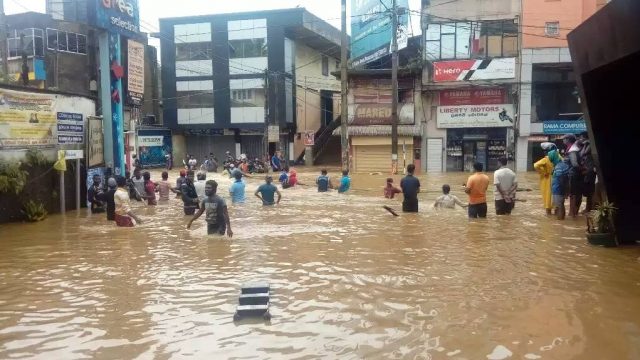 Click to enlarge Flood water in Sri Lanka