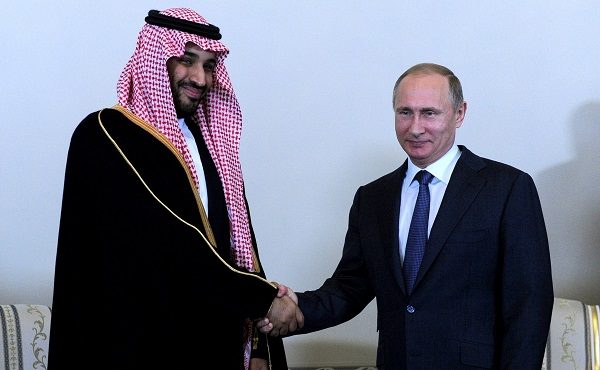 Mohammed bin Salman and Vladimir Putin