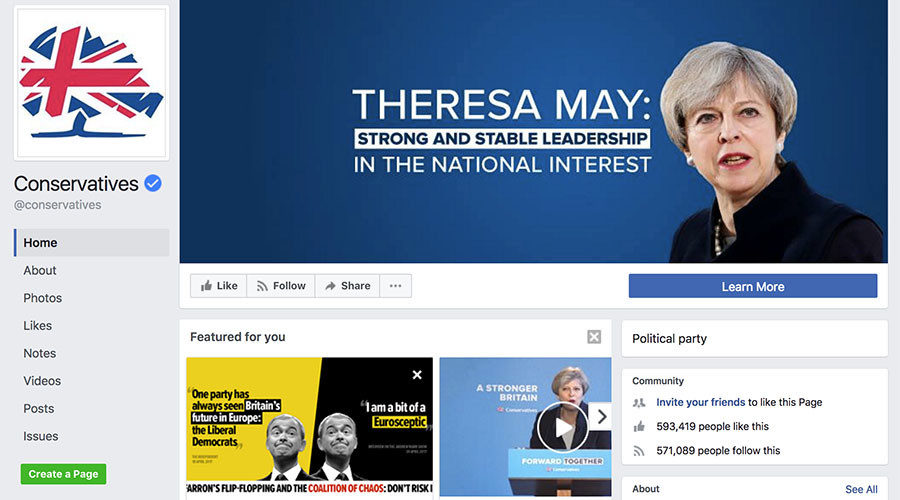 tory election ads facebook