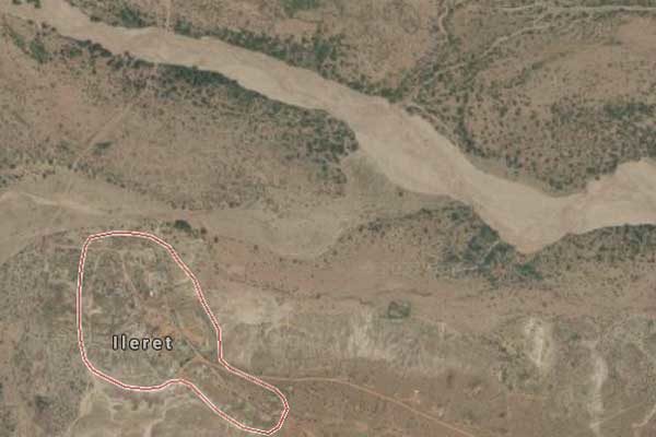 A map of Illeret, Marsabit County Kenya