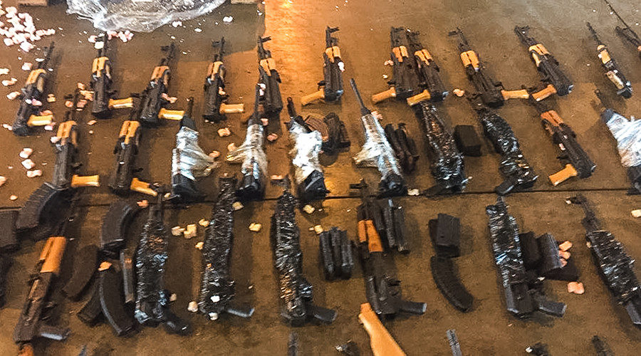 Brazilian police seized 60 assault rifles hidden in a shipment