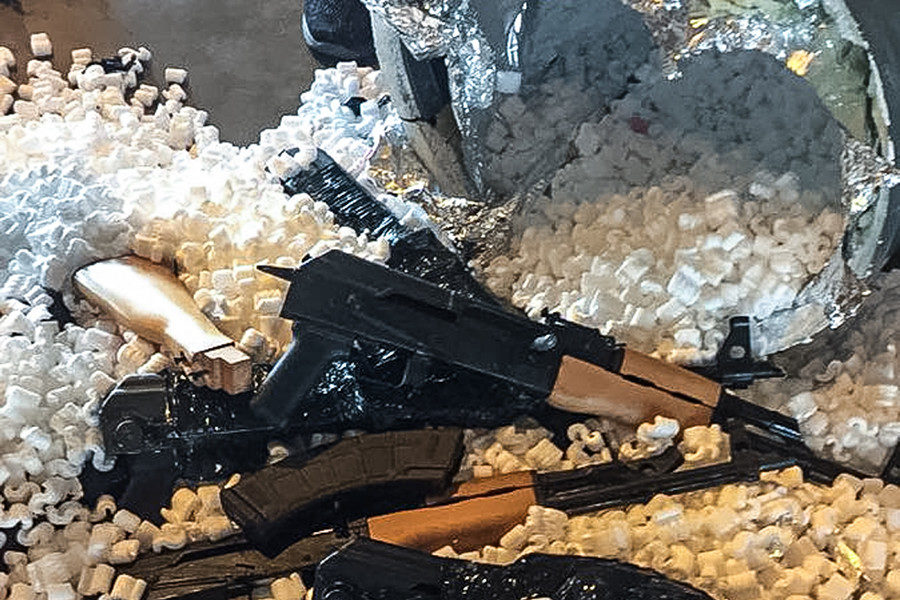 Brazilian police seized 60 assault rifles hidden in a shipment