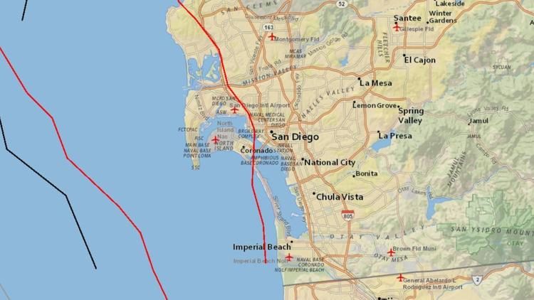 Click to enlarge San Diego Earthquake
