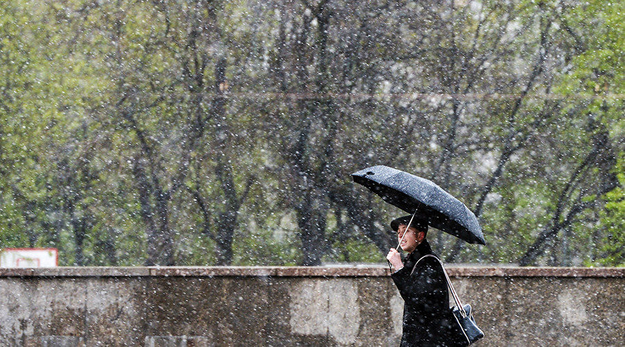 Snow in June in Moscow