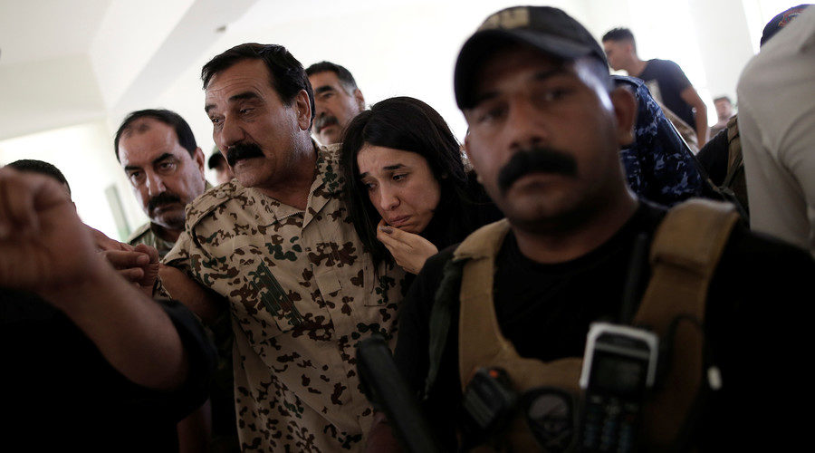 Yazidi survivor and United Nations Goodwill Ambassador for the Dignity of Survivors of Human trafficking Nadia Murad, Kojo, Iraq