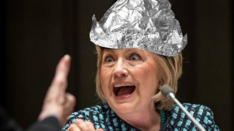 Image result for image of hillary clinton in tinfoil hat