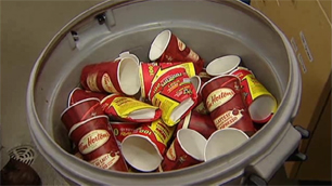 discarded coffee cups
