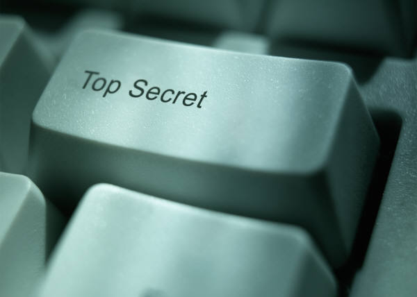 Top Secret key on keyboard