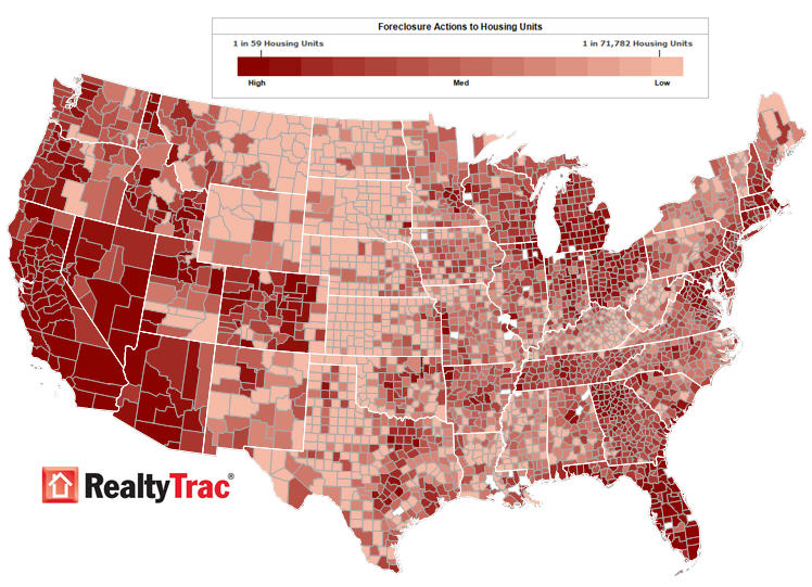US foreclosure activity April 2010